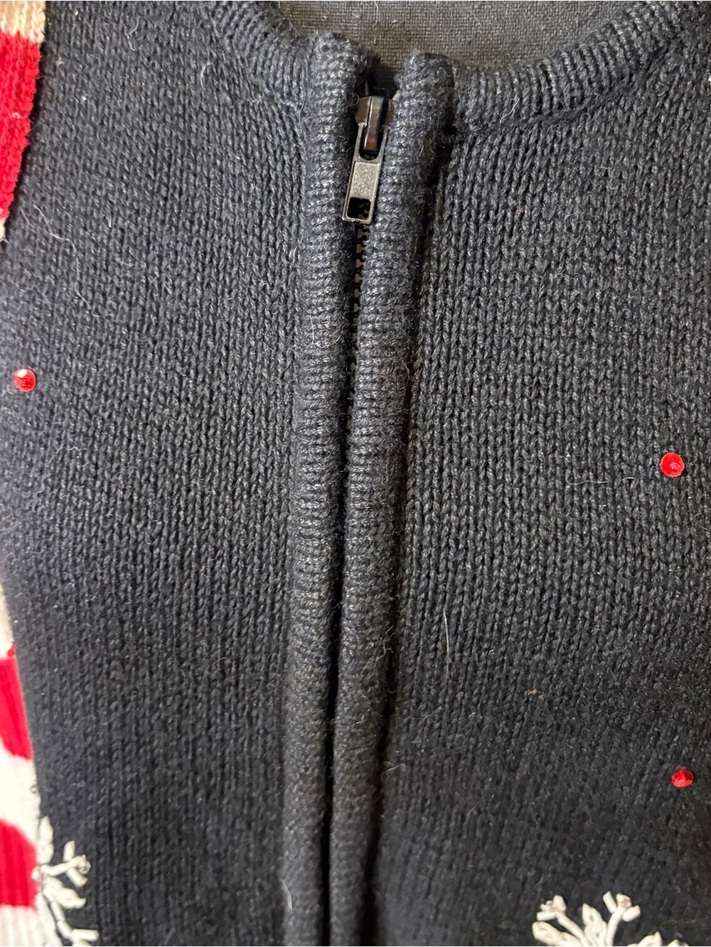 Vintage embroidered Santa Christmas cardigan sweater XL - Picture 5 of 9
